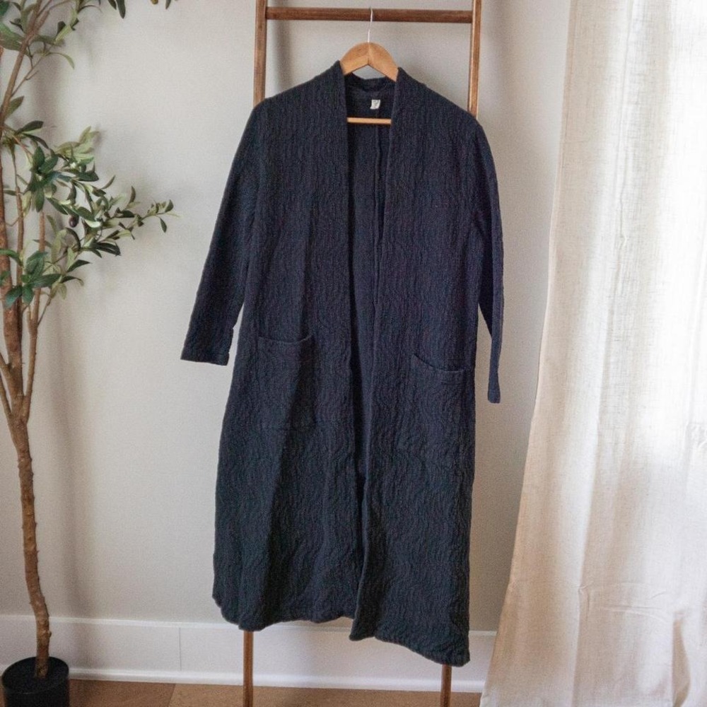 Japanese Kimono Sashimi Hoari Cardigan Indigo Dyed Cotton